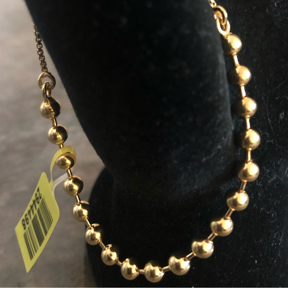 Lovely 14K YG Over Sterling Silver Beaded(Round) Bracelet
